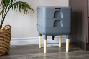 P) "Hot Frog" Essential Living Composter GREY (+1000 Young / Baby Red Wigglers!)