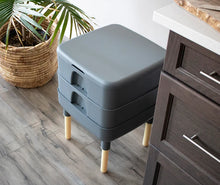 Load image into Gallery viewer, P) &quot;Hot Frog&quot; Essential Living Composter GREY (+1000 Young / Baby Red Wigglers!)
