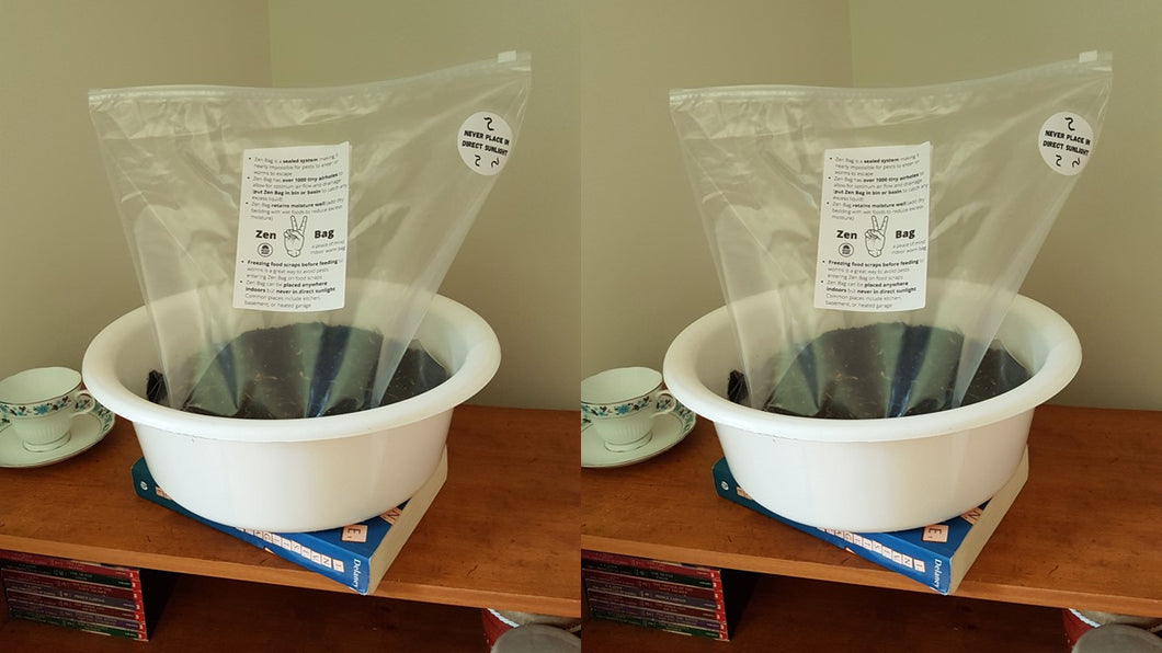 Q2) Zen Bag: Sealed Indoor Worm Composter x 2